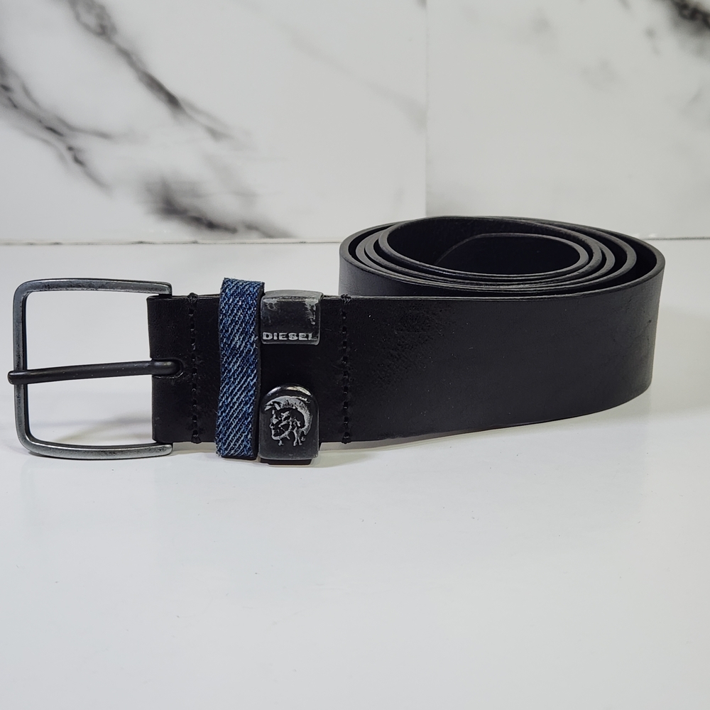 Diesel Genuine Leather Belt Black MOHO 38